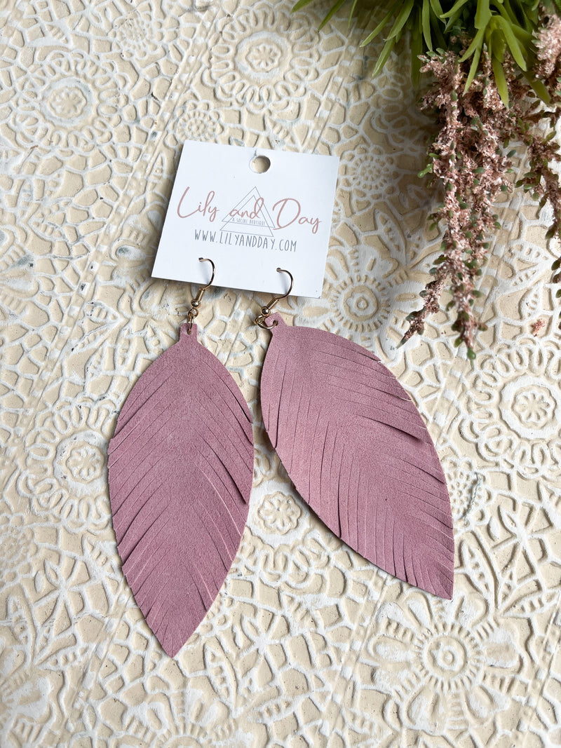 Blush Feather Earrings | Handmade by Libby & Smee